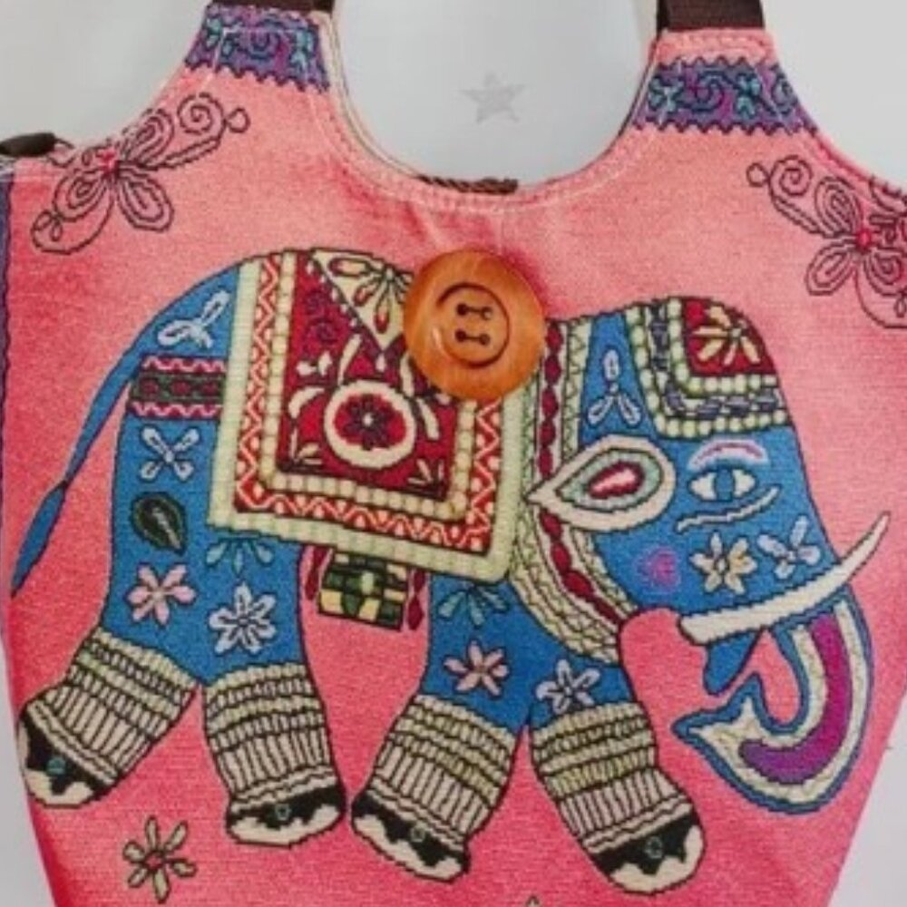 (Various Colors)ELEPHANT tapestry/embrodiered Tote/Crossbody Bag NWT🐘